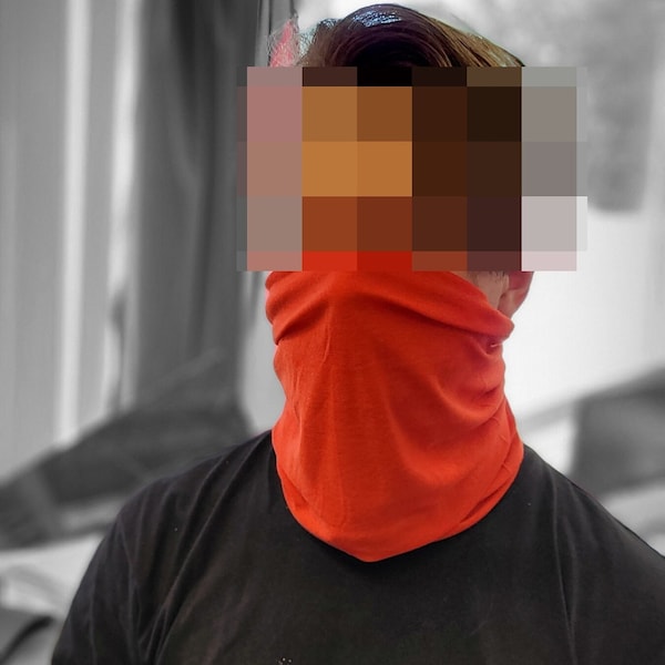 Rote Maske | Büffelleder | Rote Gesichtsabdeckung | Kommunistische Kleidung | Sozialistische Kleidung | Protest Maske | Sozialistische Maske | Kommunistische Maske