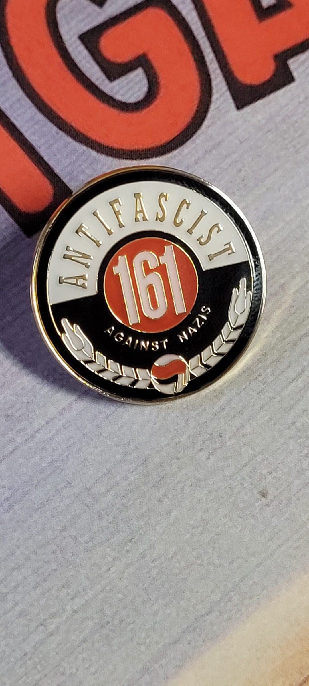 Antifascist 161 Against Nazi's Pin - Etsy