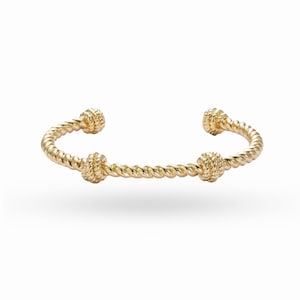 Gold Filled Open Cuff Bracelet Twist Rope Cuff Bangle Minimalist Women&#39;s Jewelry Gift