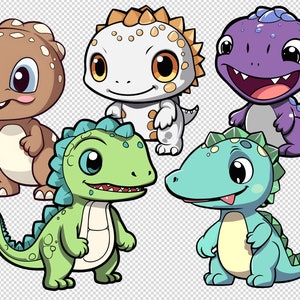 Dinosaur Svg Clipart Bundle Cute Dinosaur Png T Rex Svg - Etsy