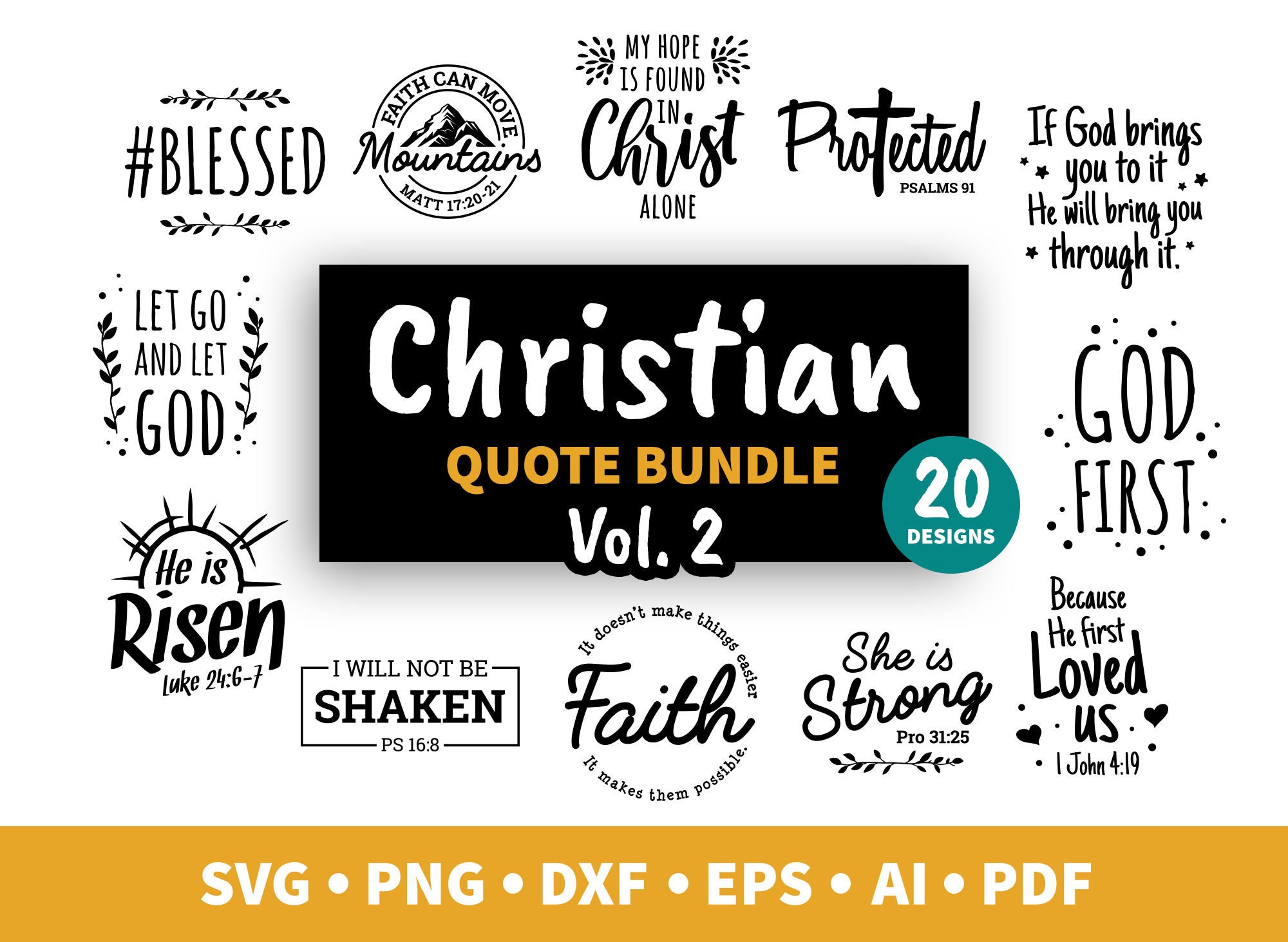 Christian Sticker Bundle, Religious Printable Stickers Bundle, Bible Quote  Stickers, DIY Laptop Decal, Print & Cut Bible Stickers 