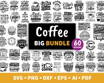 Coffee svg bundle, sarcastic quote bundle, coffee sticker, funny svg files, mug svg bundle, caffeine, coffee sayings png, tumbler wrap