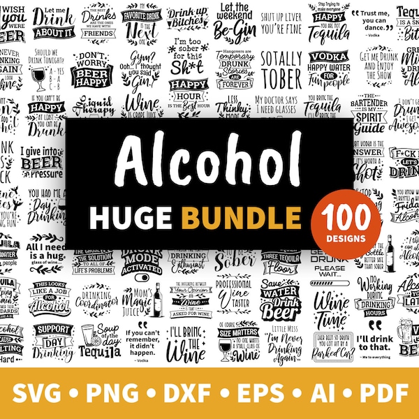 Funny alcohol svg bundle, coaster svg, alcohol svg pack, shot glass print, sarcastic sublimation png, tequila svg, whiskey, wine, flask