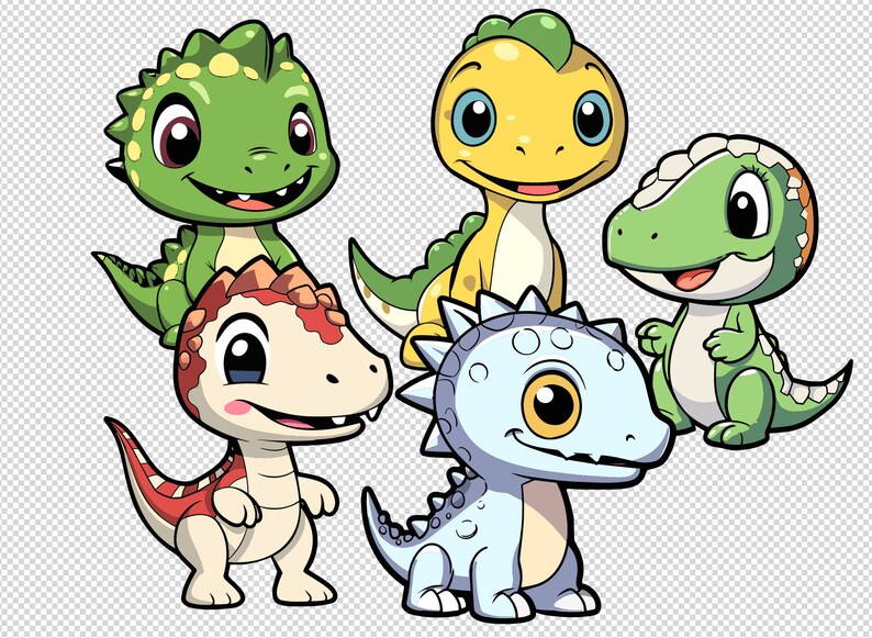 Dinosaur Svg Clipart Bundle Cute Dinosaur Png T Rex Svg - Etsy