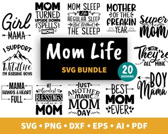 Mom life svg bundle, gifted mom svg, mother's day gift, girl mom svg, mom print file, boy mom svg, gift for mom, christmas gift idea