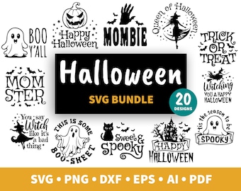 Happy halloween svg bundle, zombie mom shirt, halloweening, witch, ghost, spooky season png, funny, sarcastic, tote bag, cut file, black cat