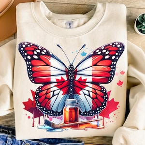 Kanada Schmetterling Png, Sublimationsdesign, Kanadische Flagge Png, Hockey Png, Ahornsirup Png, T-Shirt-Design, sofortiger digitaler Download Png, DTF