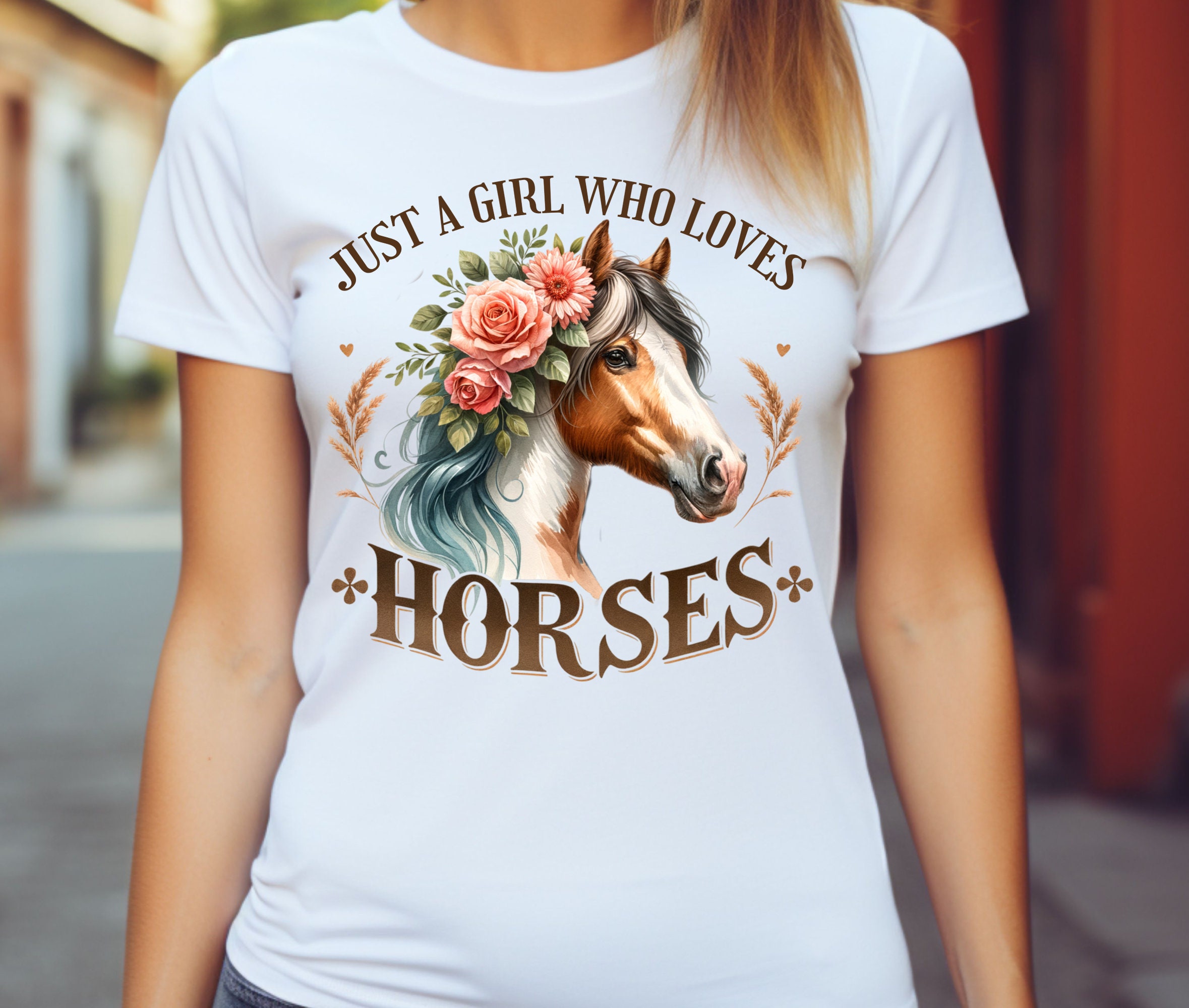 Just A Girl Who Loves Horses Shirt Cute Horse Design T-Shirt Just A Girl Who Loves Horses Shirt Cute Horse Design T-Shirt