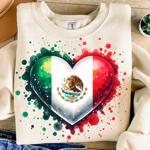 Coração do México Png, Design de Sublimação, Png Patriótico, Bandeira Mexicana Png, Viagem Png, Png da Moda, Design de Camiseta, Download Digital Png, DTF