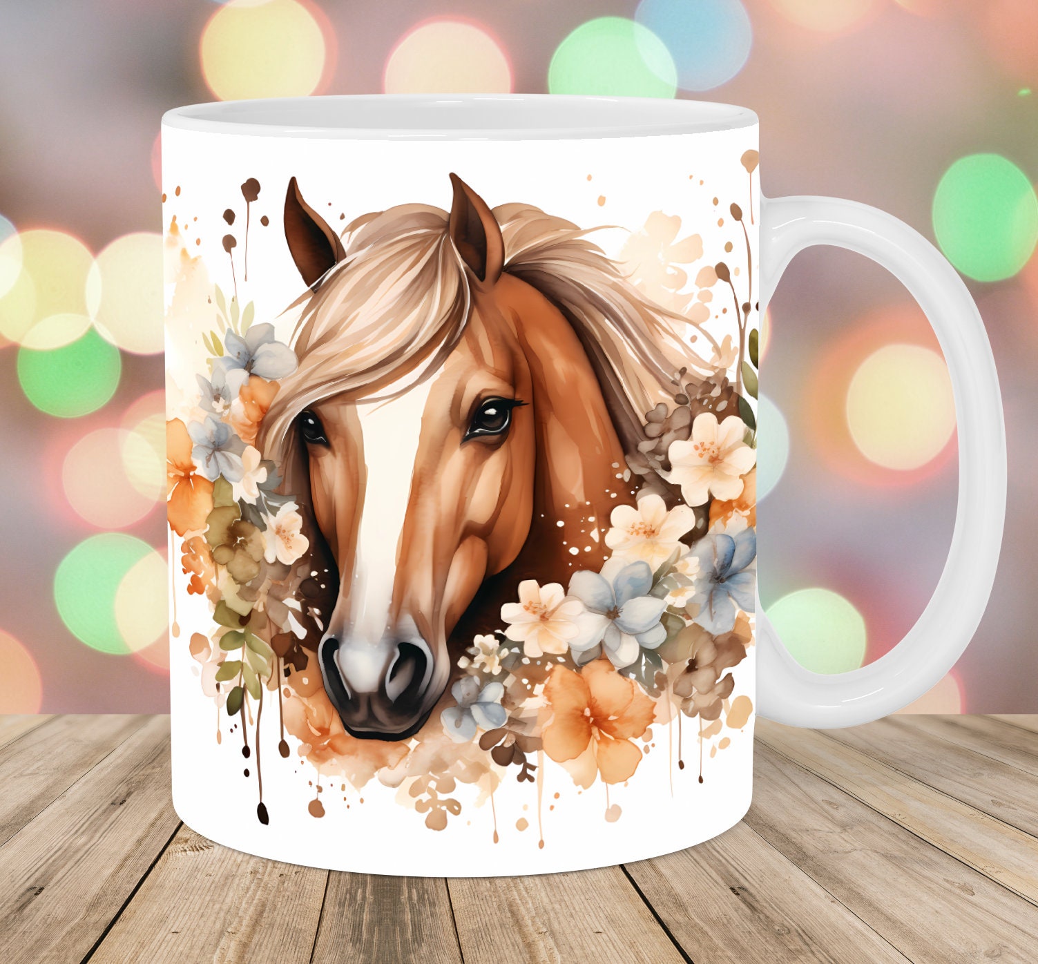Buy Watercolor Horse Mug Wrap, 11oz and 15oz Mug Template, Mug Sublimation  Design, Flowers Mug Wrap Template, Instant Digital Download PNG Online in  India - Etsy