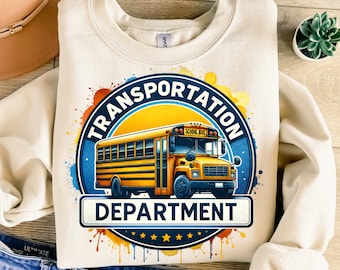 Transportation Department Png, Sublimation Design, School Bus Png, Back To School Png, T-Shirt Design, Instant Digital Download Png, DTF
