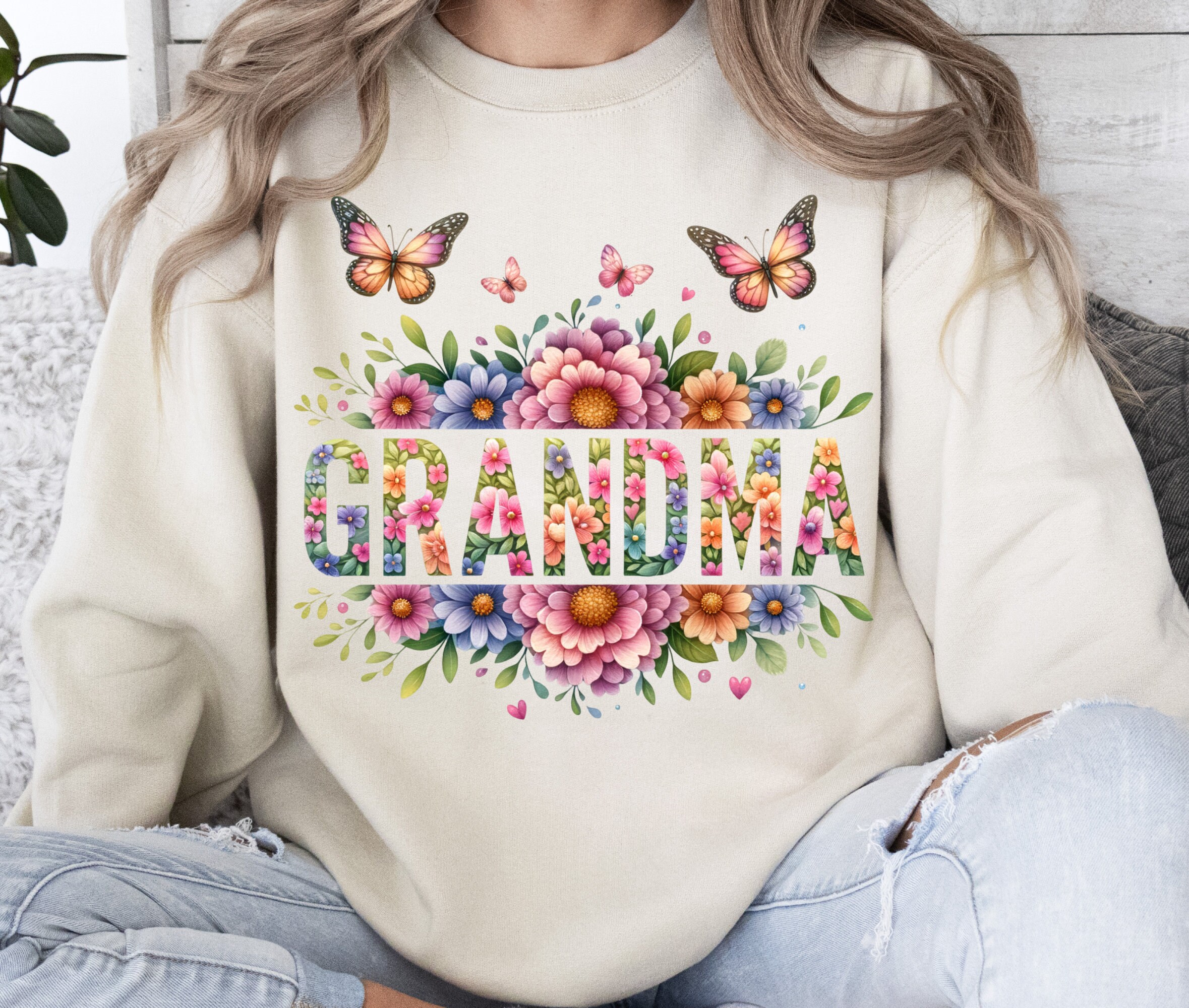 Grandma Png, Sublimation Design, Flowers Png, Butterfly Png ...