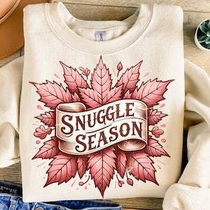 Snuggle Weather Png, Sublimation Design, Autumn Png, Sweater Weather Png, Vintage Png, Cozy Season Png, T-Shirt Design, Digital Download Png