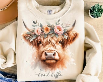Highland Cow Png, Sublimation Design, Head Heffa Png, Country Girl Png, Bossy Girl Png, Western Png, T-Shirt Design, Digital Download Png