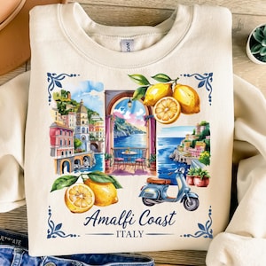 Amalfi Coast Italy Png, Sublimation Design, Lemon Png, Vacation Png, Retro Png, Limoncello Png, T-Shirt Design, Digital Download Png, DTF