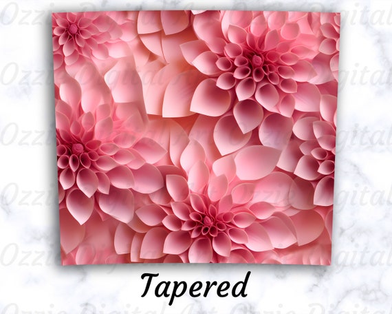 Pink Flower Field Seamless 20 oz Sublimation Tumbler Design