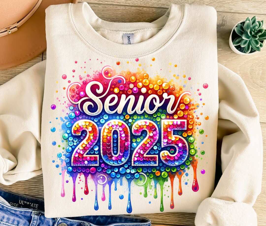 Senior 2025 Png Sublimation Design Colorful Sequin Png Class Of 2025 Il 1080xN.6204690098 47en