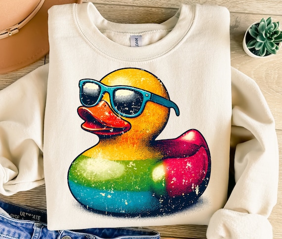 Rubber Duck With Sunglasses Png, Sublimation Design, Rubber