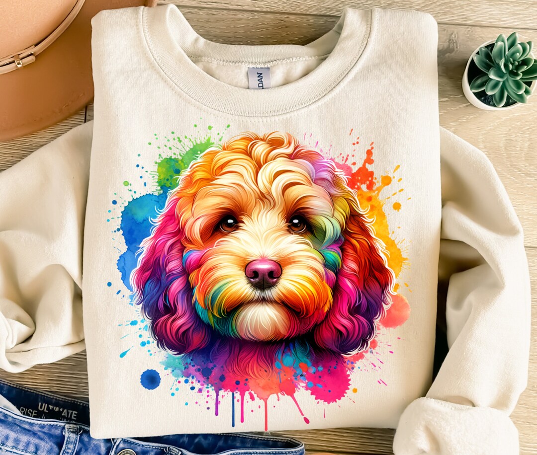Colorful Cockapoo Png, Sublimation Design, Dog Clipart, Puppy Digital ...