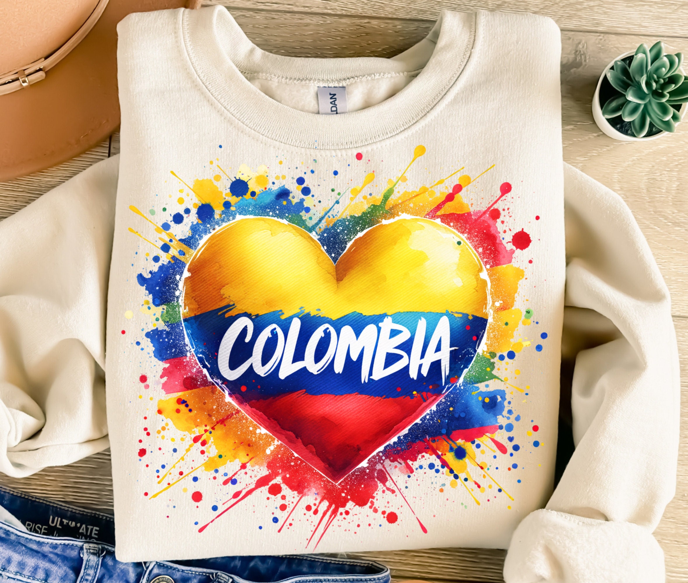 Colombia Heart Png, Sublimation Design, Patriotic Png, Colombian Flag Png, Colorful Png, T-Shirt Design, Instant Digital Download Png, DTF