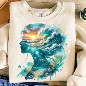 Ocean Wave Silhouette Shirt PNG för sublimering