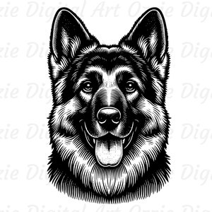 German Shepherd Svg & Png, German Shepherd Clipart, Dog Vector Image, Puppy Silhouette, Sublimation Design, German Shepherd Cut File
