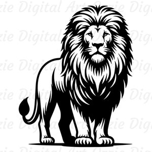 Lion Svg & Png, Lion Clipart, African Animal Vector Image, Lion Silhouette, Wild Animal Svg, Sublimation Design, Lion Cut File