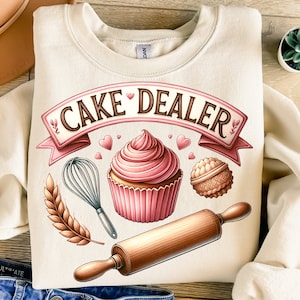Cake Dealer Png, Sublimation Design, Baking Png, Kitchen Mixer Png, Bakery Png, Muffin Png, T-Shirt Design, Instant Download Png, DTF