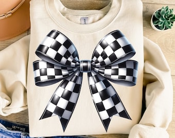 Coquette Bow Png, Sublimation Design, Checkered Bow Png, Retro Ribbon Png, Trendy Png, T-Shirt Design, Instant Digital Download Png, DTF