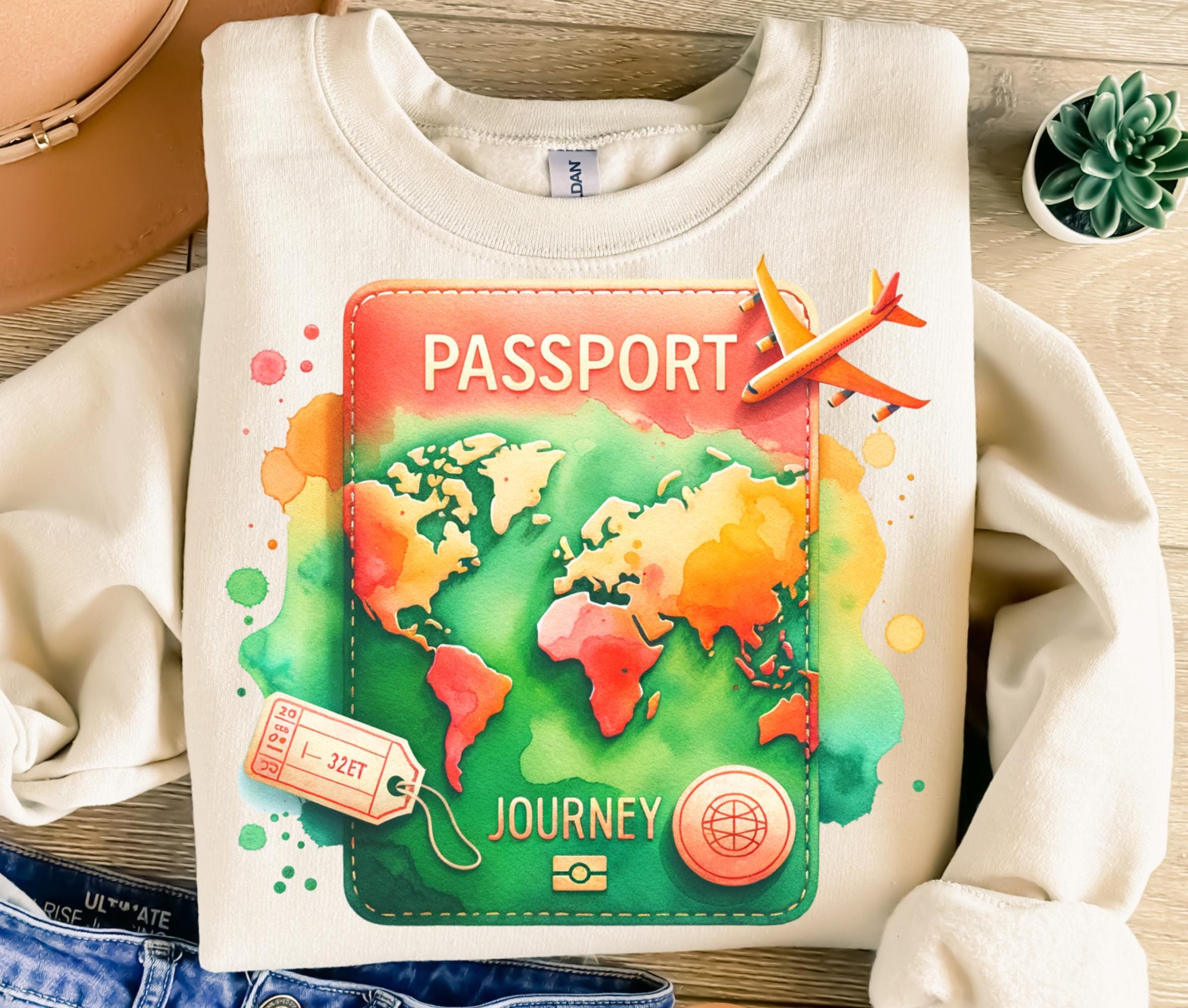 Travel Passport Png, Sublimation Design, World Map Png, Plane Png, Vacation Png, Holiday Png, T-Shirt Design, Instant Download Png, DTF