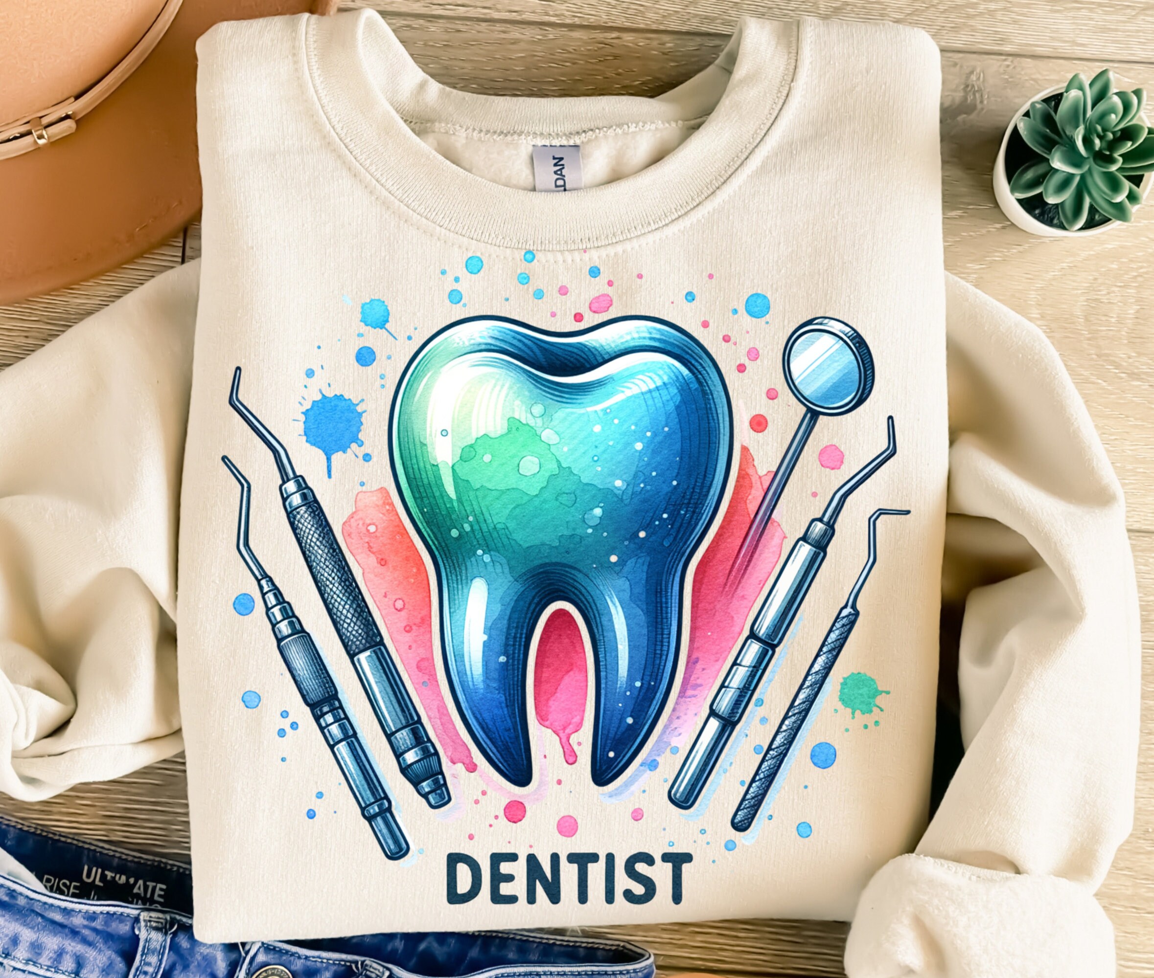 Dentista Png, Diseño de sublimación, Clipart dentista, Imagen digital de dientes, Png colorido de moda, Diseño de camiseta, Descarga instantánea Png, DTF