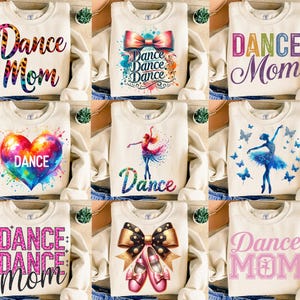 10 dansdesigner paket png, sublimeringsdesign, dansmamma png, dansande flicka png, ballerina png, t-shirtdesign, direktnedladdning png, DTF