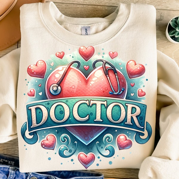 Doctor Png, Sublimation Design, Hospital Clipart, Doctor Digital Image, Heart Png, T-Shirt Design, Sweatshirt Png, Instant Download Png, DTF