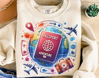 Adventure Png, Sublimation Design, Plane Png, Globe Png, Travel Png, Vacation Png, Holiday Png, T-Shirt Design, Instant Download Png, DTF