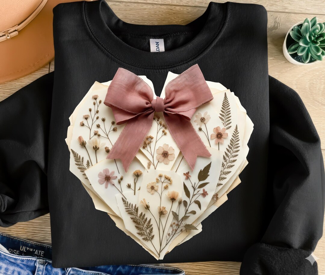 Floral Heart Png, Sublimation Design, Love Png, Coquette Bow Png ...