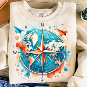 アドベンチャーPng、昇華デザイン、世界地図Png、飛行機Png、地球儀Png、旅行Png、コンパスPng、Tシャツデザイン、デジタルダウンロードPng、DTF