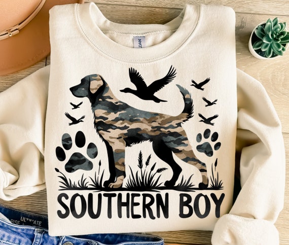 Southern Boy Png, Sublimation Design, Hunting Dog Png, Camouflage Png, Hunt Png, T-Shirt Design, Sweatshirt Png, Digital Download Png, DTF
