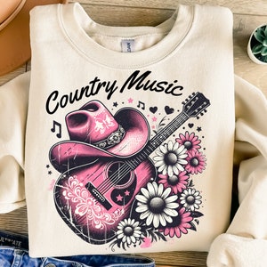 Música Country Png, Diseño de Sublimación, Png Occidental, Png Vaquera, Png Vintage, Png de Guitarra, Diseño de Camiseta, Descarga Digital Instantánea Png, DTF