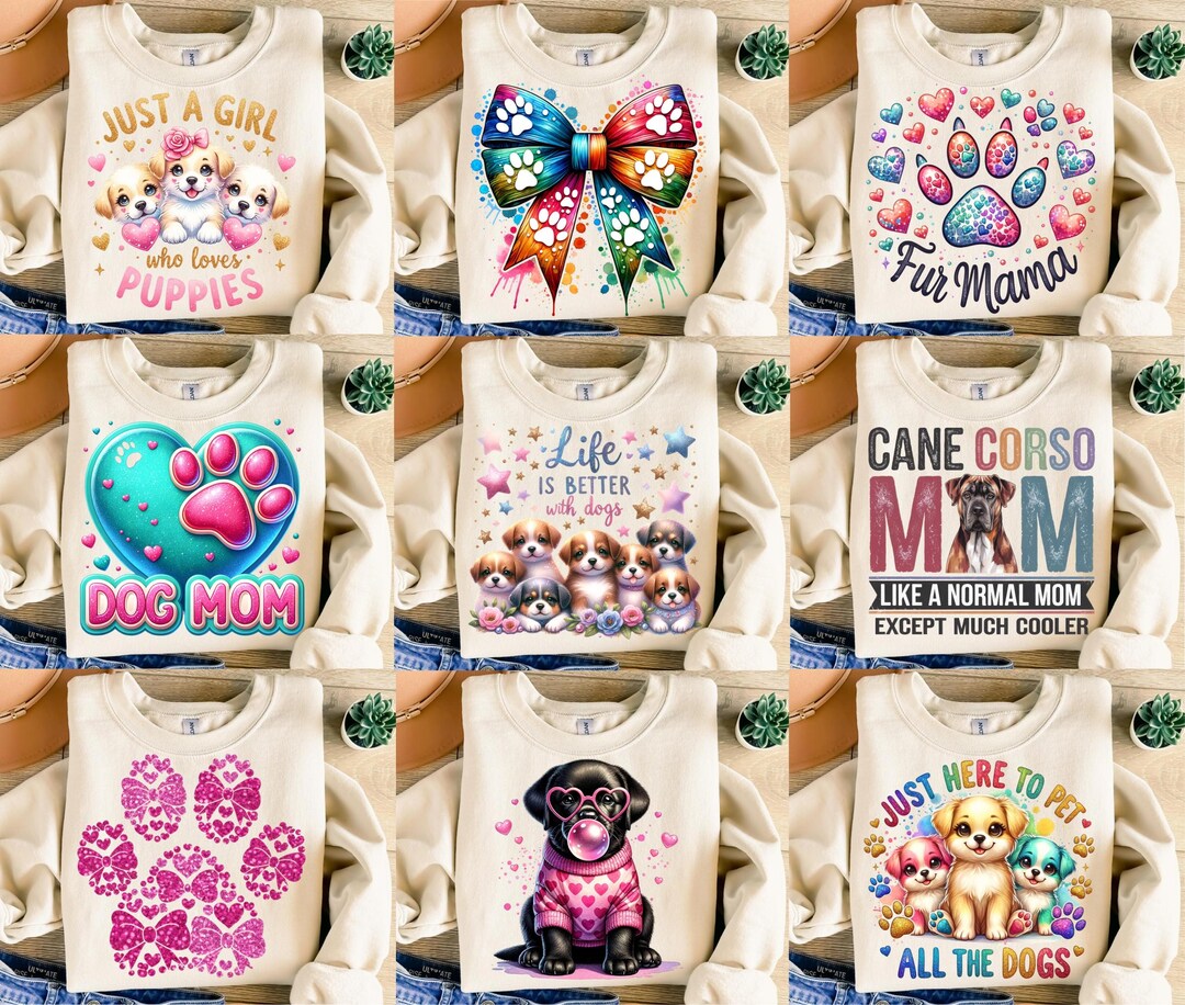 10 Dog Designs Bundle Png, Sublimation Design, Dog Mom Png, Life is ...