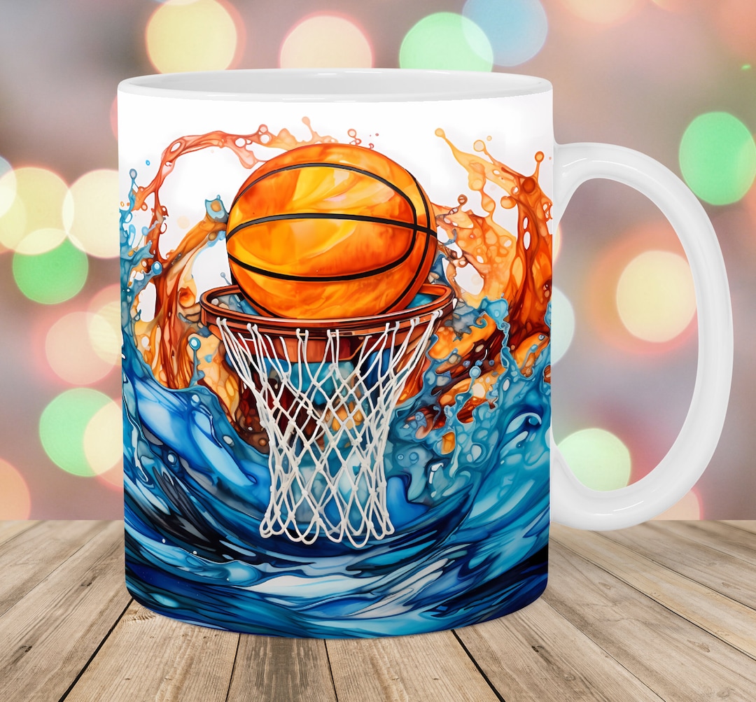 Basketball Mug Wrap, 11oz & 15oz Mug Template, Mug Sublimation Design