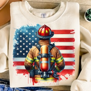 Firefighter Png, Sublimation Design, American Flag Png, 4th Of July Png, Independence Day Png, T-Shirt Design,  Digital Download Png, DTF