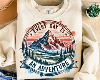 Every Day Is An Adventure Png, Sublimation Design, Hiking Png, Camping Png, Retro Png, Trendy Png, T-Shirt Design, Digital Download Png, DTF