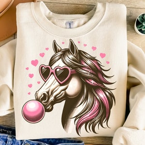 Retro Horse Png, Diseño de sublimación, Funny Horse Png, Bubblegum Png, Vintage Png, Trendy Png, Diseño de camiseta, Descarga digital Png, DTF