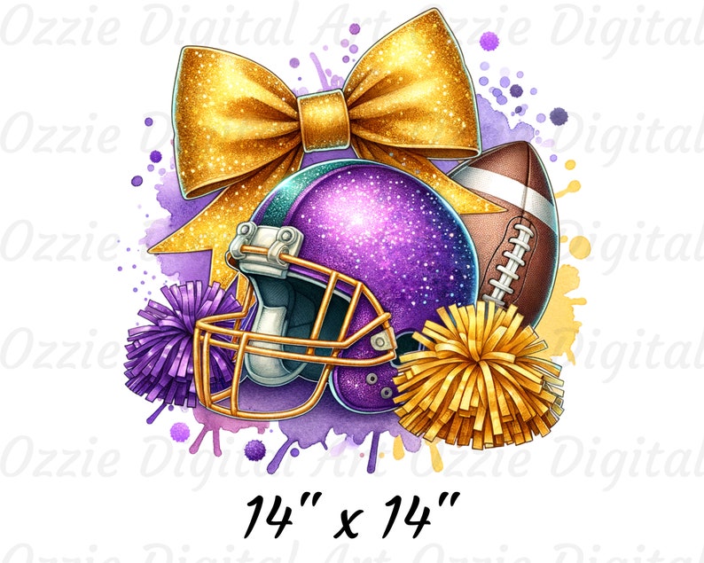 LA Purple and Gold Football Emma Bubble