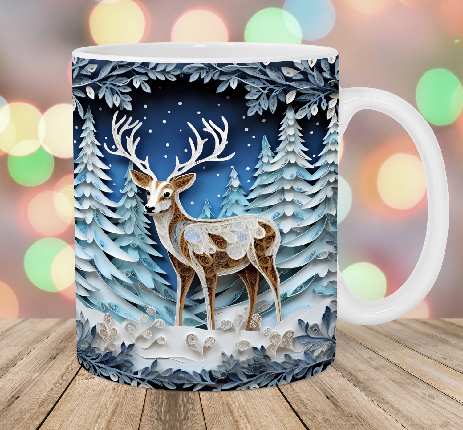 Rudolph Reindeer 3 D Mug Cup Christmas Coffee Tea Ceramic