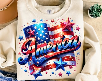 America Png, Sublimation Design, Patriotic Clipart, 4th Of July Digital Image, Independence Day Png, T-Shirt Design, Instant Download Png