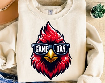 Game Day Red Cardinal Png, Sublimation Design, School Mascot Png, Cardinals Png, Sport Png, T-Shirt Design, Instant Download Png, DTF
