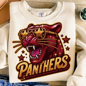 Panther Png, Sublimationsdesign, Maskottchen Png, Goldkastanienbrauner Panther Png, Sport Png, Spieltag Png, T-Shirt-Design, digitaler Download Png, DTF