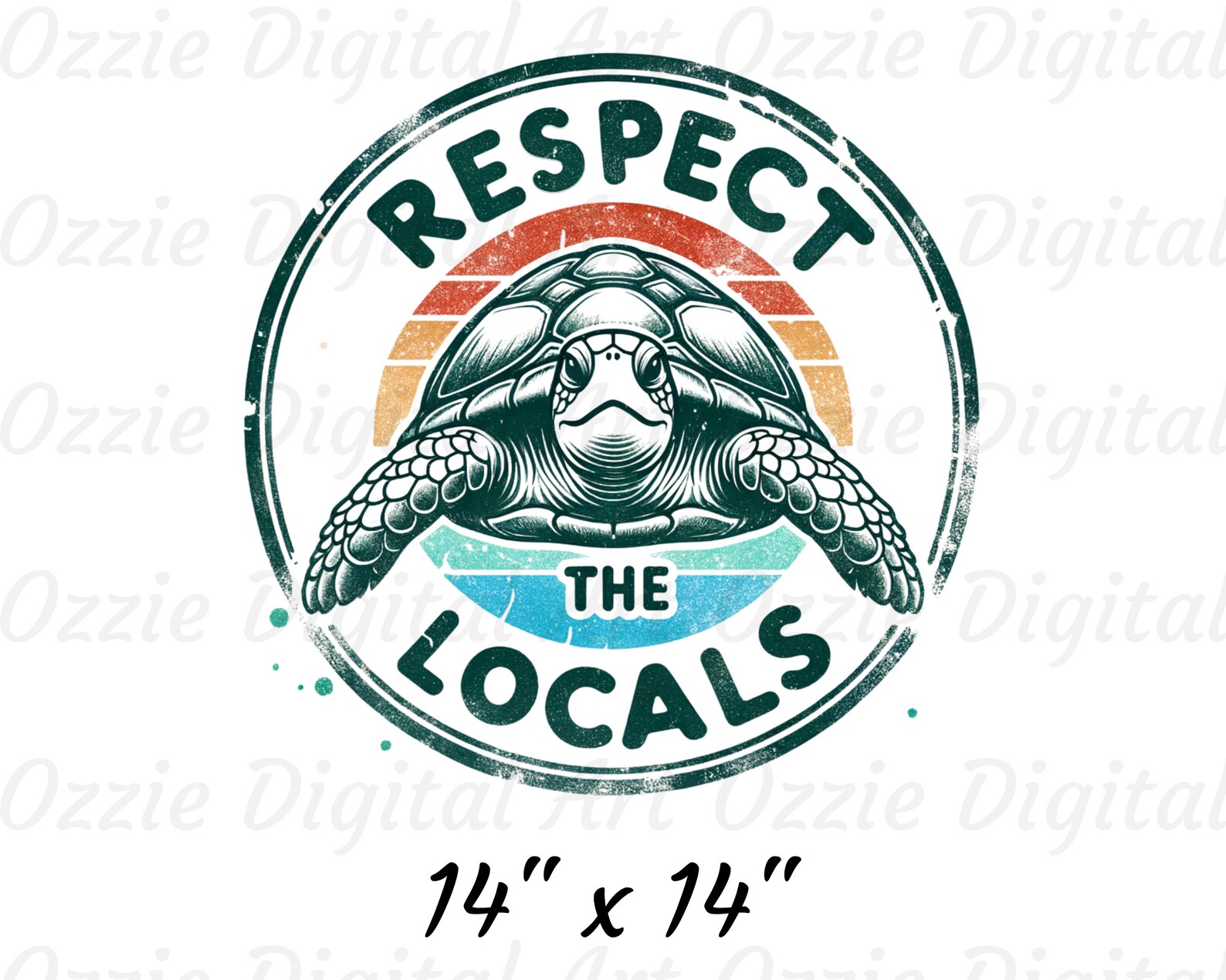 Respect the Locals Png, Sublimation Design, Turtle Clipart, Ocean ...