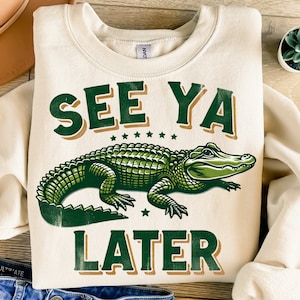 See Ya Later Alligator Png, Sublimation Design, Retro Png, Funny Png, Summer Design, Vintage Png, T-Shirt Design, Instant Download Png, DTF